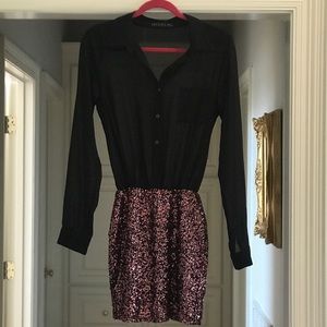 Pink Sequin Skirt Dress